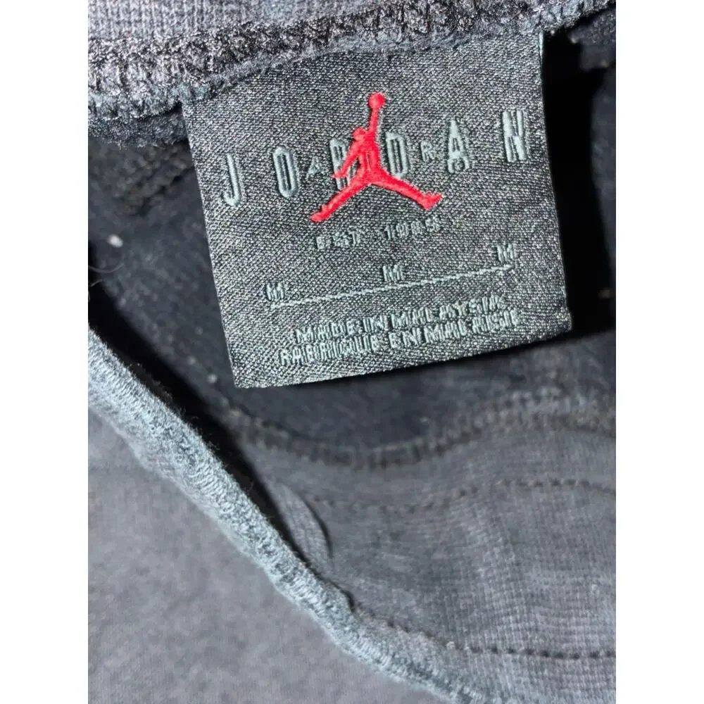 Air Jordan Pants Mens M Grey Dri-Fit Slim Fleece Jogger Charcoal Cozy Gym Casual